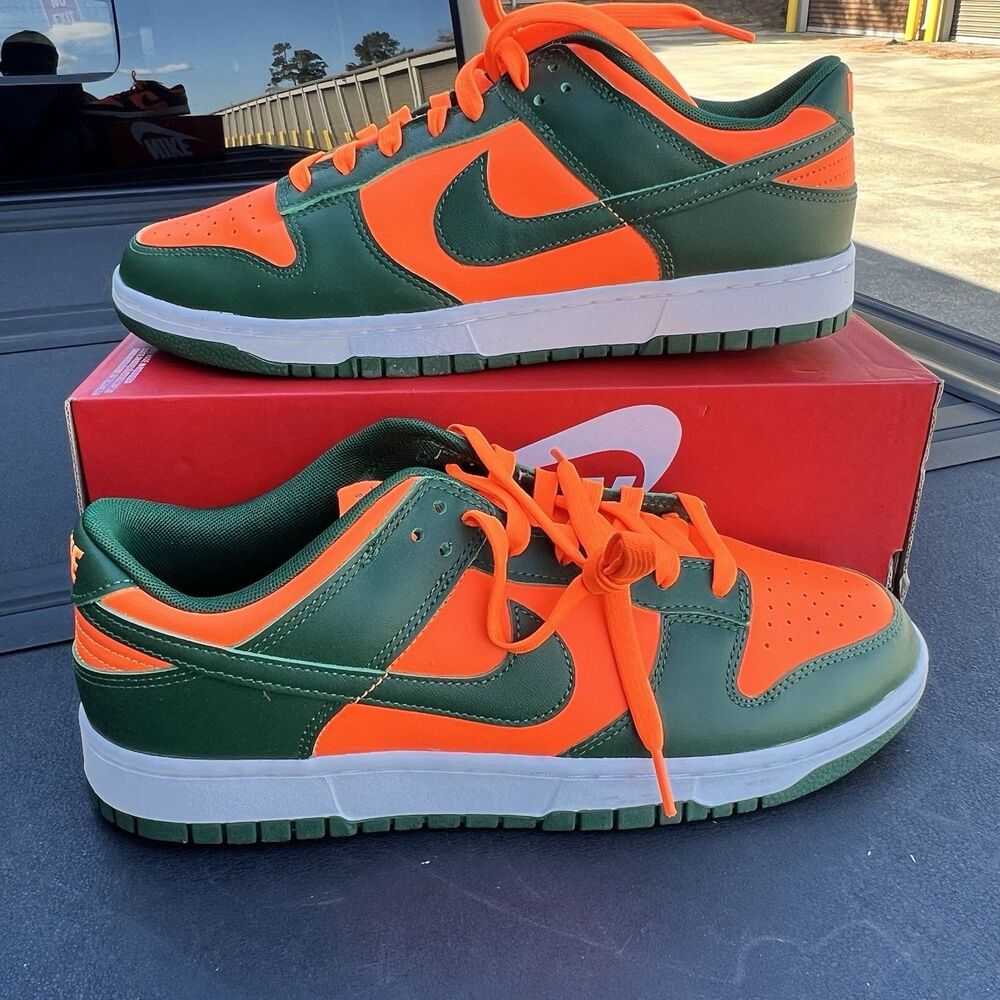 Nike Dunk Low Retro Miami Hurricanes Green Orange White DD1391-300 2022 Size 12